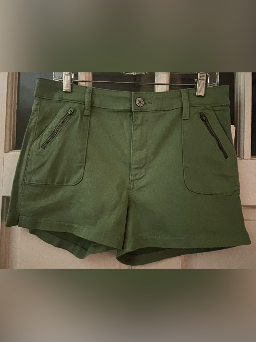 NWT STS Blue Ellie High Rise Zip Pocket Shorts Avocado Green Size 30 (10)